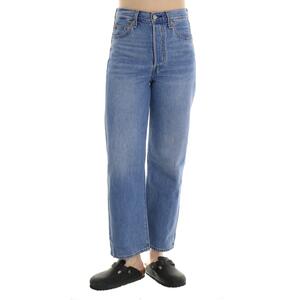 JEANS RIBCAGE ANKLE AZZURRO